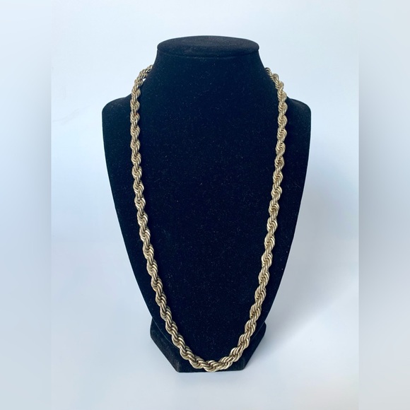 Vintage 925 Stamped Silver Rope Necklace - Picture 2 of 4